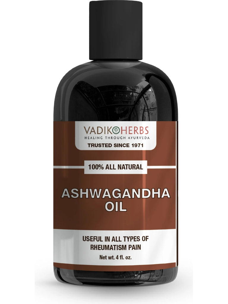 Ashwagandha Massage Oil, 4 fl oz, Vadik Herbs