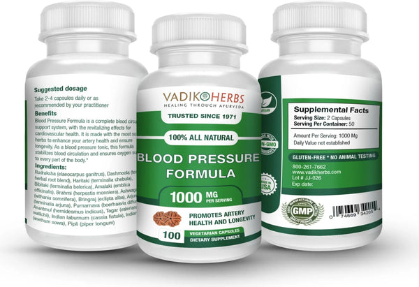 Vadik Herbs, Blood Pressure Formula, 100 ct